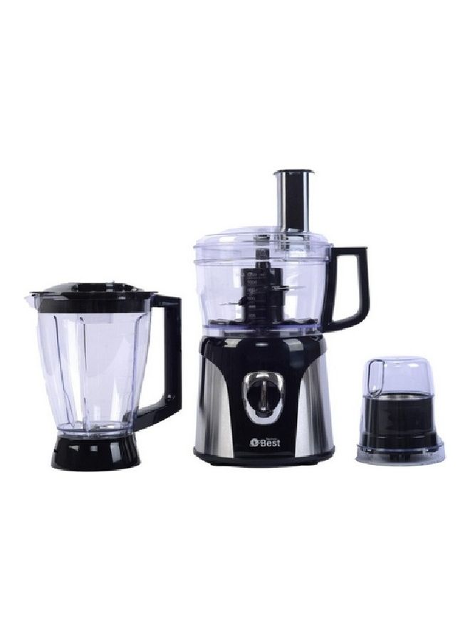Techno Best - Food Processor With Stainless Steel S-Blade And Chopping Blade Kneading Attachment 600 W BFP-001 Silver/Black - Image 1