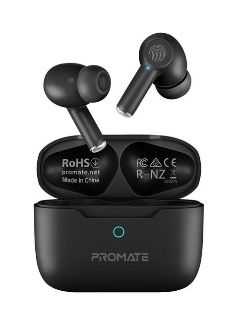 Bluetooth Earbuds, Wireless Active Noise Cancelling Headphones with IntelliTouch Control, 25H Long Playtime, Portable Charging Case and Built-In Mic , ProPods Black