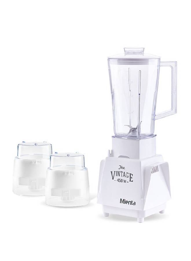 Mienta - Plastic Blender Plus 3 Set Plastic Containers 1.25 L 450 W BL-242 White/Clear - Image 1