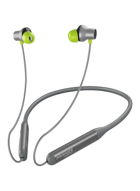 Bluetooth Neckband Earphones,High-Fidelity Active Noise Cancelling with Sweat and Rain Resistance,Anti-Slip Silicone,35H,Playtime for Apple,Samsung,Huawei,Velcon Grey