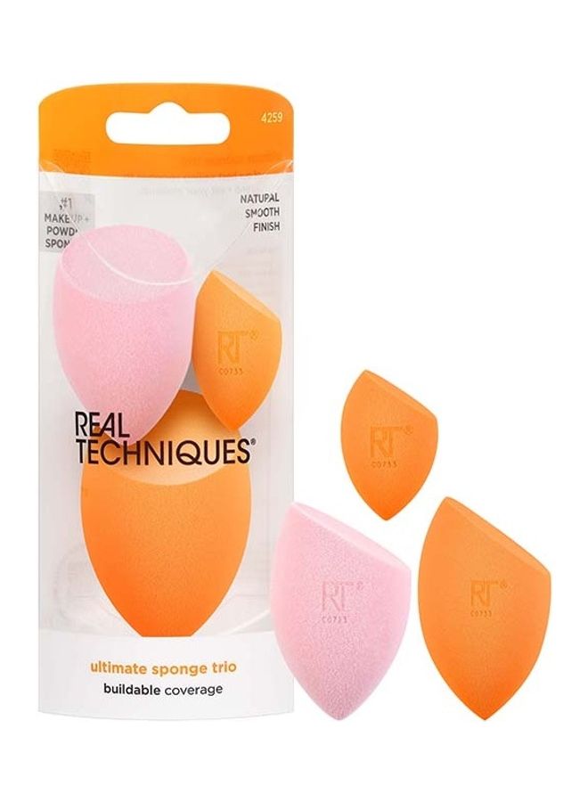 REAL TECHNIQUES Rlt Ultimate Sponge Trio Orange& purple  - Image 1