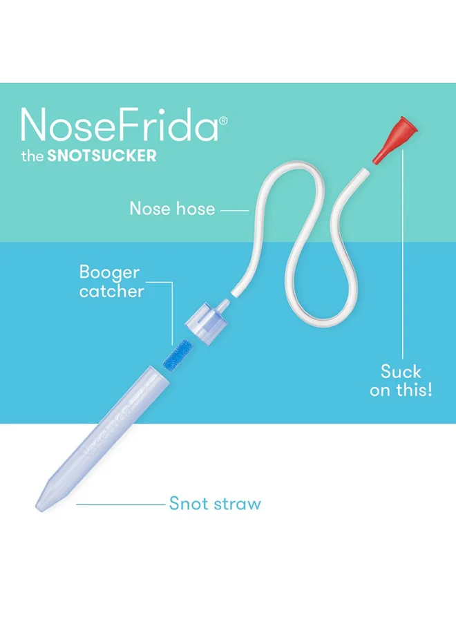 فريدا بيبي NoseFrida Snotsucker Nasal Aspirator - Hygienic Booger Buster for Babies, Multicolor, 0+ Months