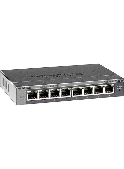 8-Port Gigabit Ethernet Smart Managed Plus Switch - GS108E Grey