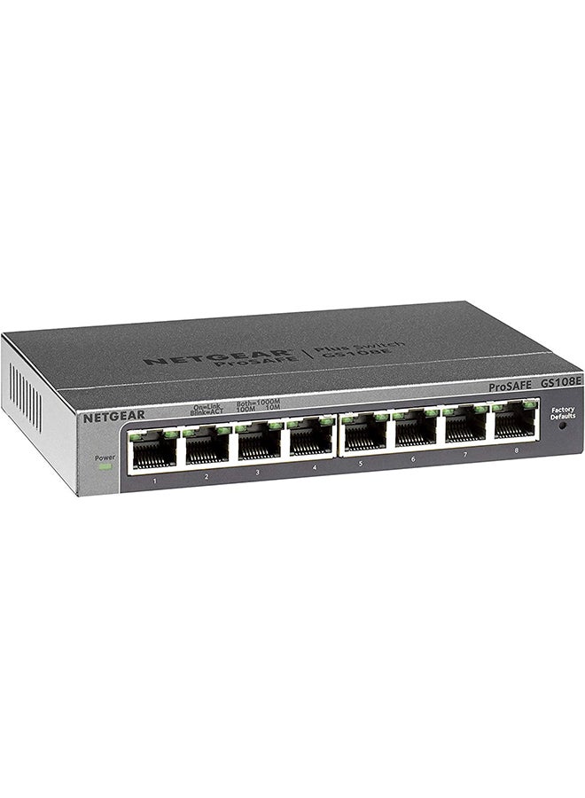 8-Port Gigabit Ethernet Smart Managed Plus Switch - GS108E Grey