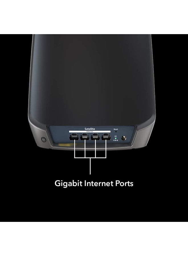 NETGEAR - Orbi Whole Home Tri-Band Mesh WiFi 6 System RBK863SB Router with 3 Satellites upto 8,000 sq.ft AX6000 upto 6Gbps, 10Gig Port,1-year NETGEAR Armor Black - Image 1