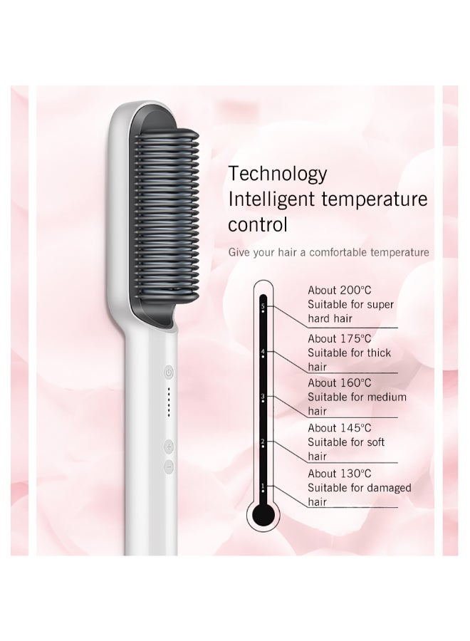 Automatic Splint Straightener Curling Hair Comb Silver 3*27cm