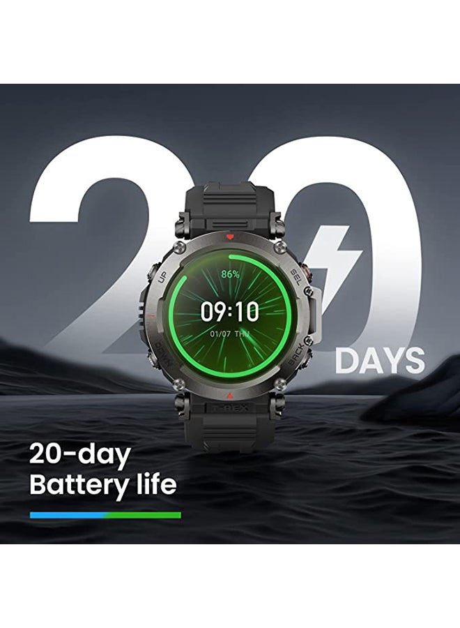 Amazfit - T-Rex Ultra 30m Freediving, Dual-Band GPS & Offline Map Support, Mud-Resistant & 100m Water-Resistant, Military-Grade Outdoor GPS Sports Watch Abyss Black - Image 1