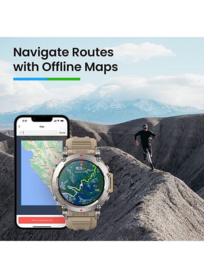 Amazfit - T-Rex Ultra 30m Freediving, Dual-Band GPS & Offline Map Support, Mud-Resistant & 100m Water-Resistant, Military-Grade Outdoor GPS Sports Watch Abyss Black - Image 1