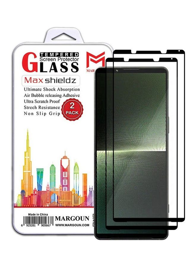 مارجون 2 Pack For Sony Xperia 1 V Screen Protector Tempered Glass Full Glue Back Clear - Image 1