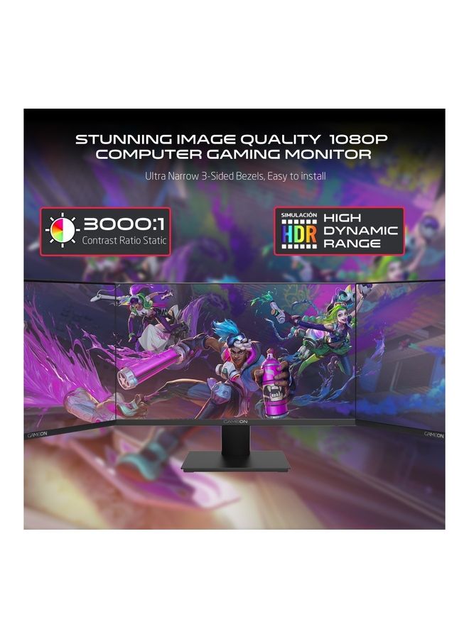 GAMEON Flat Gaming Monitor Fixed Stand Black - Image 3