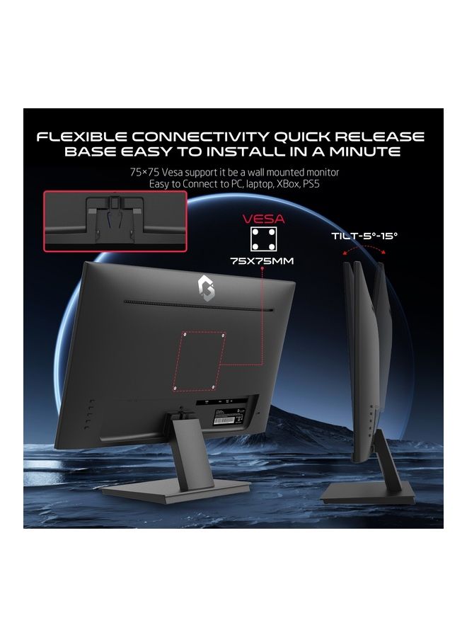 GAMEON Flat Gaming Monitor Fixed Stand Black - Image 4