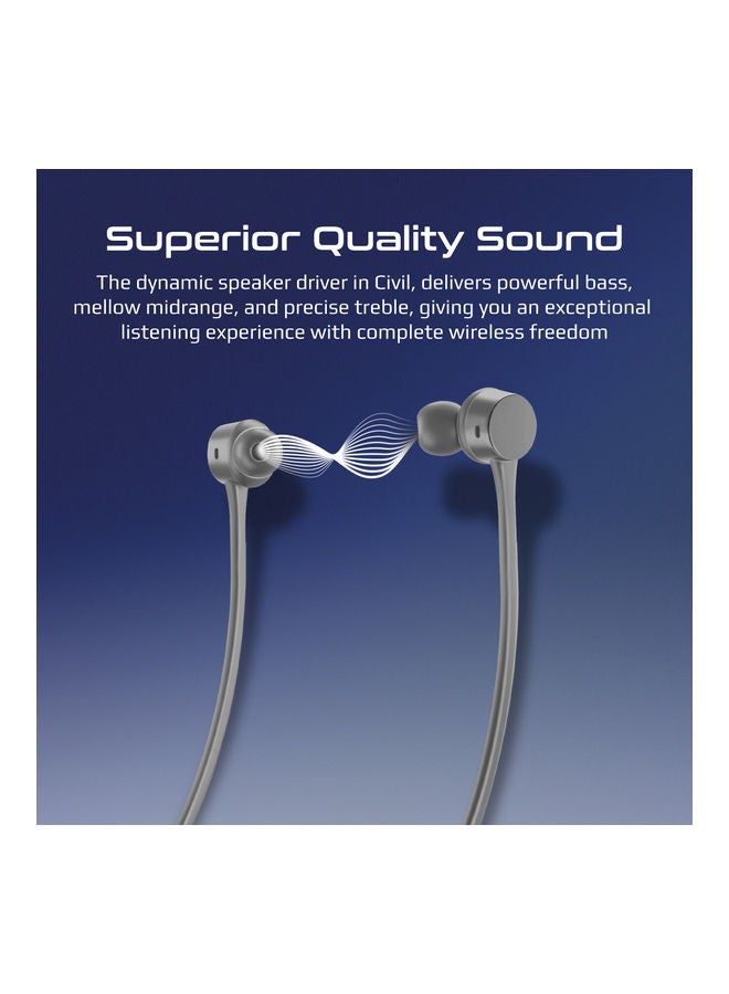 PROMATE Wireless Neckband Earphones Hi-Fi Lightweight Bluetooth With Anti Slip Liquid Silicone Hall Switch Sensor 24H Playtime And In Line Controls For Iphone 14 Galaxy S23 Silver  - Image 2