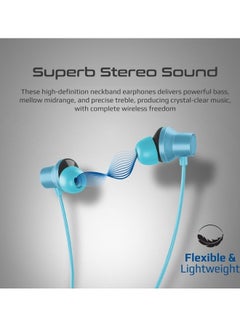 PROMATE Wireless Neckband Earphones, HD Active Noise Cancelling Bluetooth Earphones with Anti-Slip Neckband, Lightweight Design, IPX4 Sweat-Resistance and 35H Long Playtime for iPhone 14, Galaxy S23 Blue  - Image 2