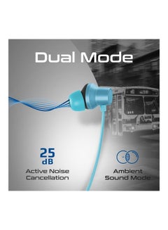 PROMATE Wireless Neckband Earphones, HD Active Noise Cancelling Bluetooth Earphones with Anti-Slip Neckband, Lightweight Design, IPX4 Sweat-Resistance and 35H Long Playtime for iPhone 14, Galaxy S23 Blue  - Image 3