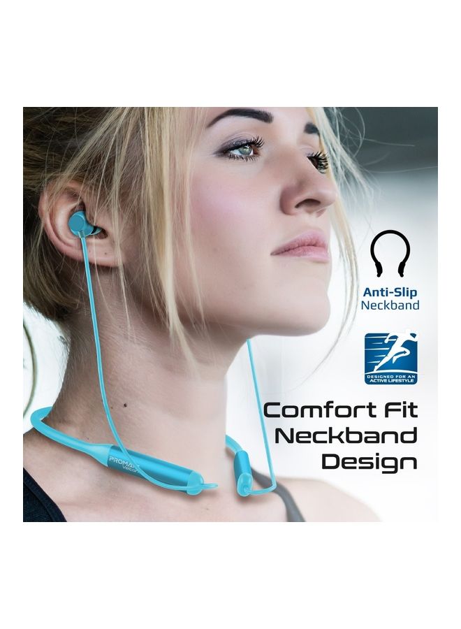 PROMATE Wireless Neckband Earphones, HD Active Noise Cancelling Bluetooth Earphones with Anti-Slip Neckband, Lightweight Design, IPX4 Sweat-Resistance and 35H Long Playtime for iPhone 14, Galaxy S23 Blue  - Image 5