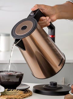 GEEPAS Three Layer Stainless Steel Electric Kettle| 360-Degrees Rotation, Boil Dry Protection and Automatic Cut-Off| Perfect for Boiling Water, Milk, Tea| 1850-2200 W, Seamless Welding| 2 Years Warranty, Metallic brown Color 1.7 L 2200 W GK38033 Gold/Black  - Image 5