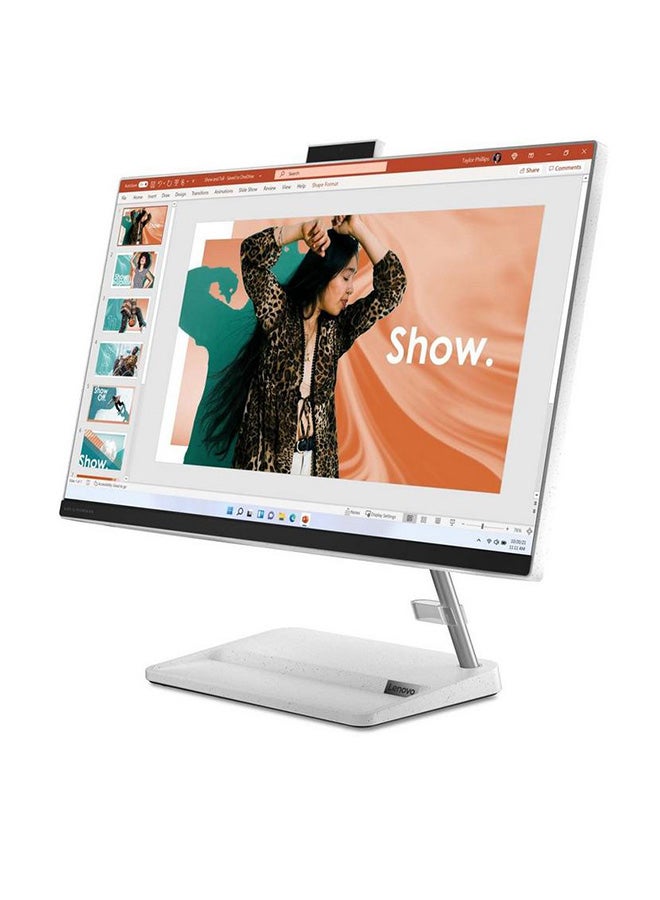 Lenovo - IdeaCentre AIO 3 24IAP7 With 23.8-Inch Touchscreen FHD Display, Core i5 Processor/8GB RAM/512GB SSD/Windows 11/Intel UHD Graphics/Wi-Fi 6/BT5.1/Webcam English/Arabic White - Image 1