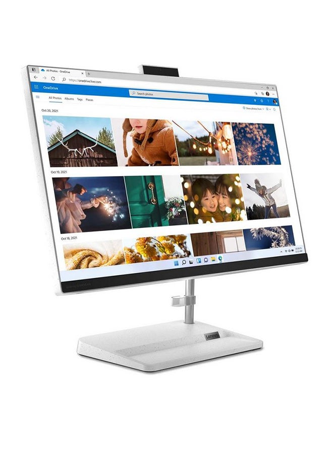 Lenovo - IdeaCentre AIO 3 24IAP7 With 23.8-Inch Touchscreen FHD Display, Core i5 Processor/8GB RAM/512GB SSD/Windows 11/Intel UHD Graphics/Wi-Fi 6/BT5.1/Webcam English/Arabic White - Image 1