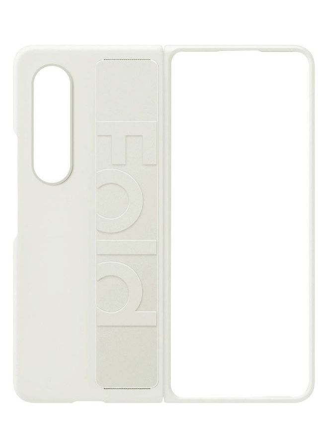 MARGOUN Samsung Galaxy Z Fold 4 Case Hard Silicone Cover With Strap Hold Anti Drop White - Image 4