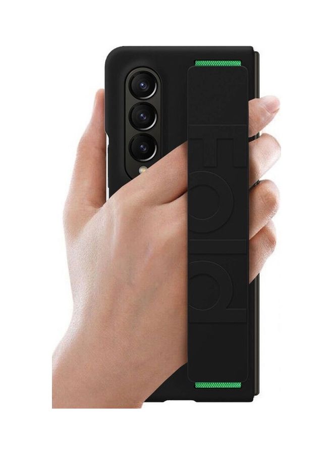MARGOUN Samsung Galaxy Z Fold 4 Case Hard Silicone Cover With Strap Hold Anti Drop Black - Image 2