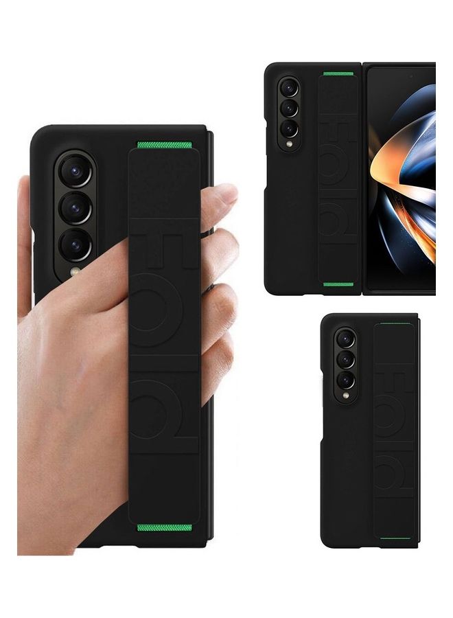 MARGOUN Samsung Galaxy Z Fold 4 Case Hard Silicone Cover With Strap Hold Anti Drop Black - Image 3