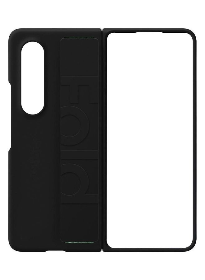 MARGOUN Samsung Galaxy Z Fold 4 Case Hard Silicone Cover With Strap Hold Anti Drop Black - Image 4