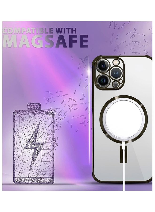 MARGOUN iPhone 13 Pro Magsafe Bumper Case Magnetic Wireless Charging Case Black - Image 3