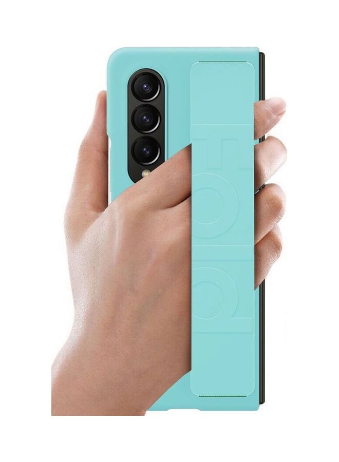 MARGOUN Samsung Galaxy Z Fold 4 Case Hard Silicone Cover With Strap Hold Anti Drop Blue  - Image 2