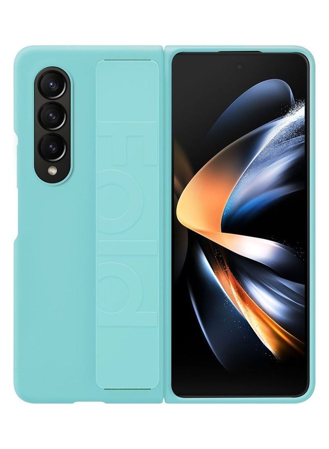 MARGOUN Samsung Galaxy Z Fold 4 Case Hard Silicone Cover With Strap Hold Anti Drop Blue  - Image 1