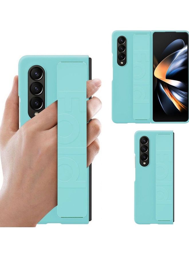 MARGOUN Samsung Galaxy Z Fold 4 Case Hard Silicone Cover With Strap Hold Anti Drop Blue  - Image 3