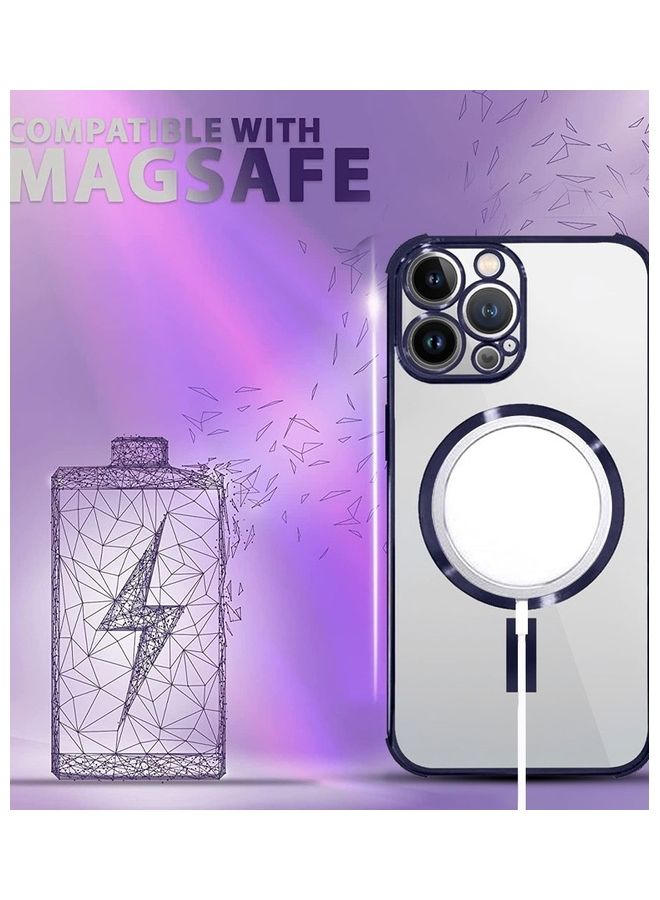 MARGOUN - iPhone 13 Pro Max Magsafe Bumper Case Magnetic Wireless Charging Case Blue - Image 1