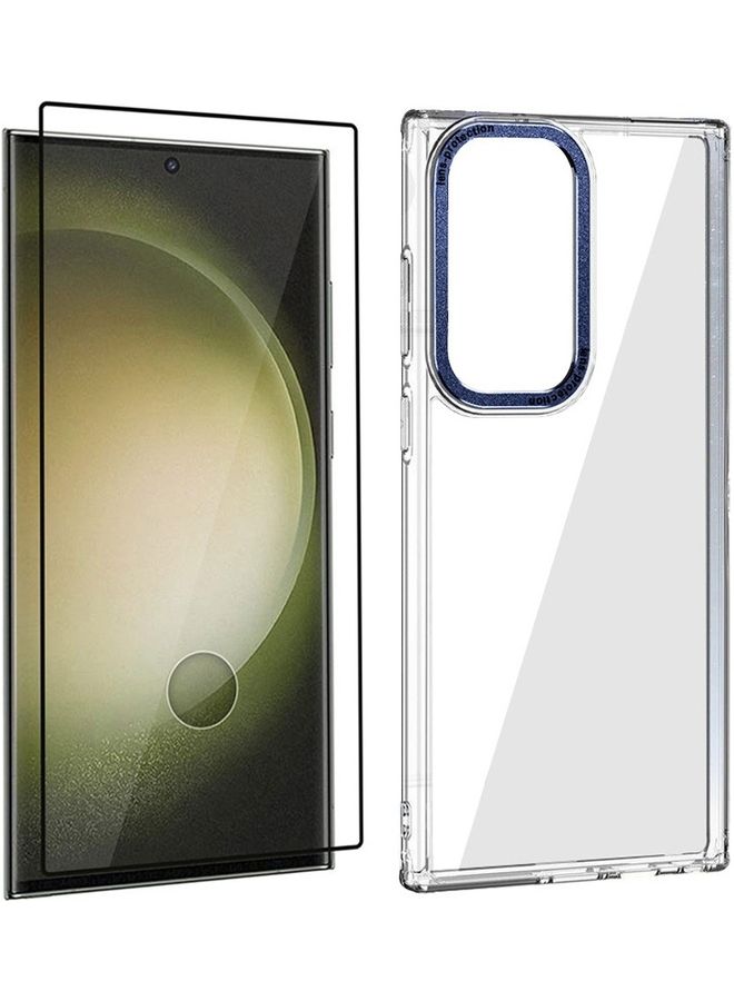 مارجون عبوة من 2 غلاف سامسونج جالاكسي S23 ألترا مع واقي شاشة حافة زرقاء - Image 2