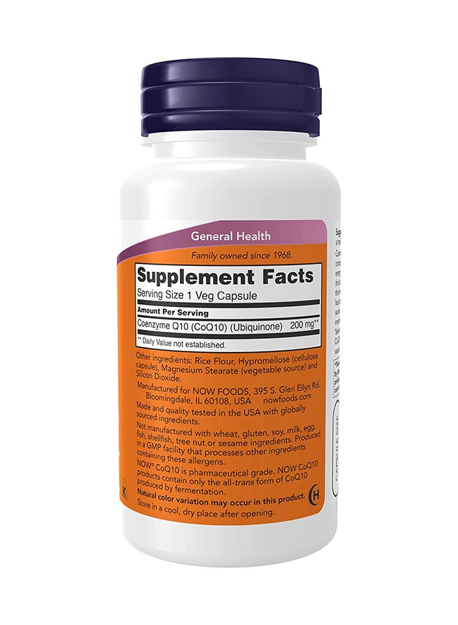 Now Foods - CoQ10 (Coenzyme Q10) 200 mg, Cardiovascular Health, 60 Veg Capsules - Image 1