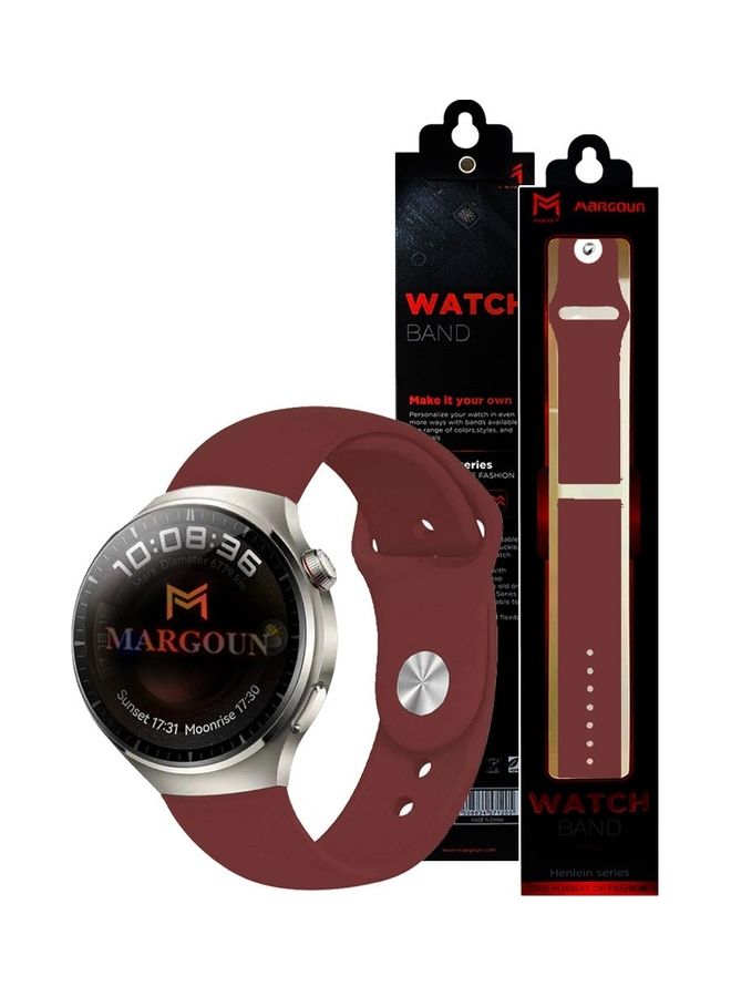 مارجون Silicone Watchband Compatible With Huawei 4 4 Pro Dark Red - Image 1