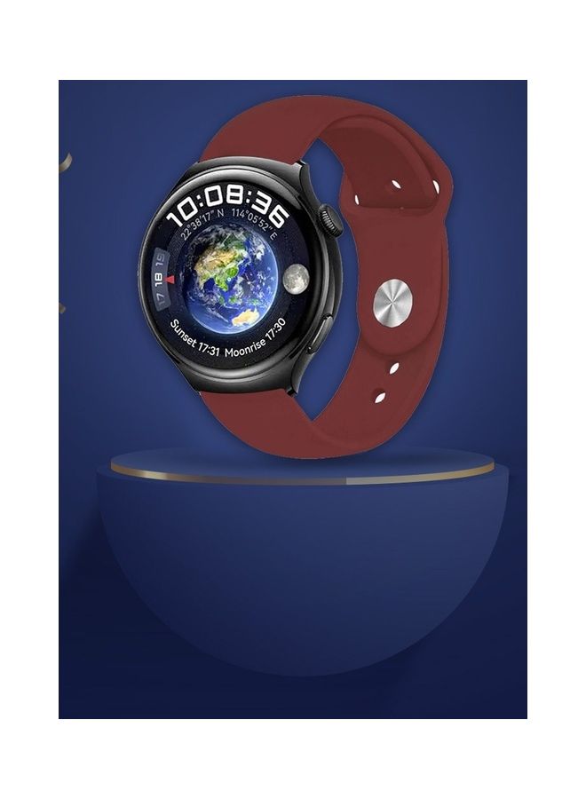 مارجون Silicone Watchband Compatible With Huawei 4 4 Pro Dark Red - Image 3