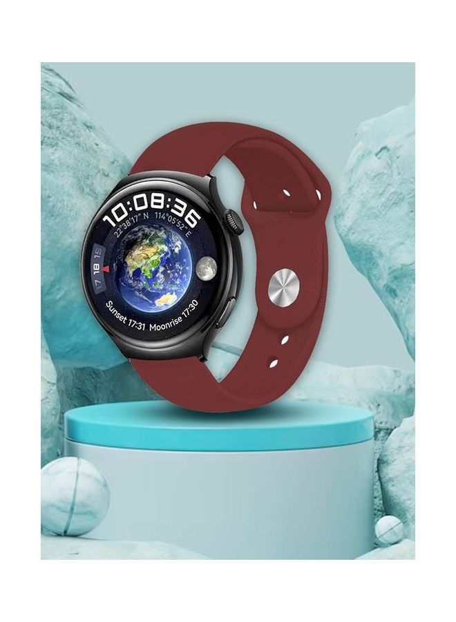 مارجون Silicone Watchband Compatible With Huawei 4 4 Pro Dark Red - Image 4