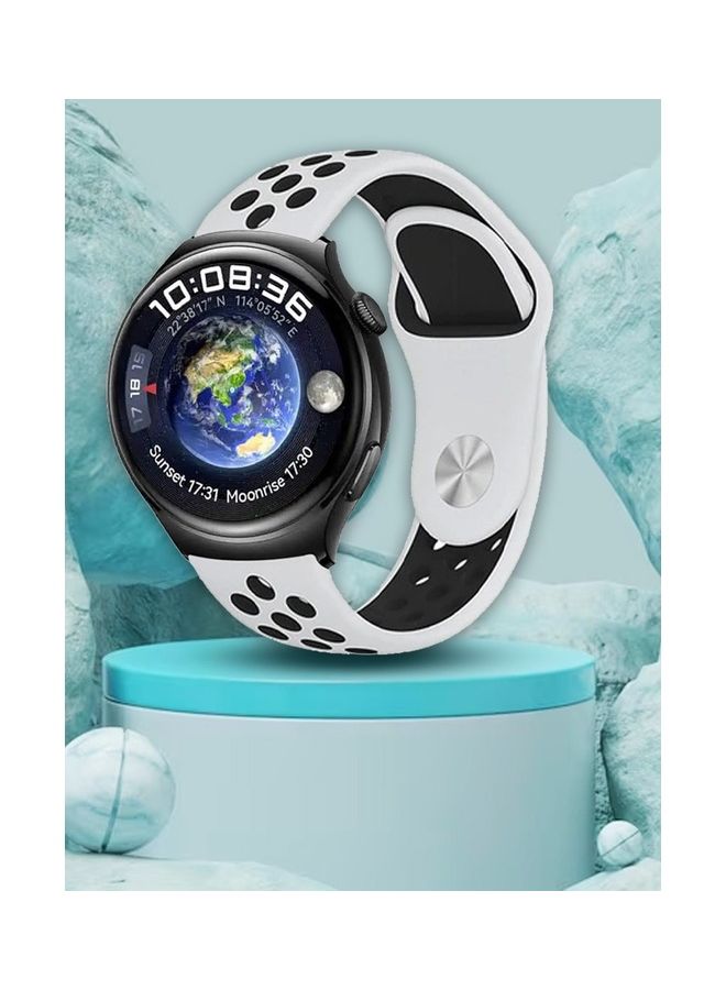 MARGOUN - Nike Watch Sport Band Compatible With Huawei 4 4 Pro White/Black - Image 1