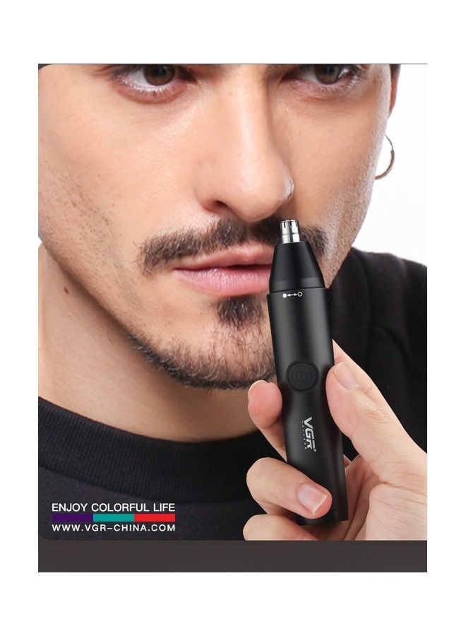 VGR 2-In-1 Professional Waterproof Rechargeable Nose Hair Trimmer With Portable Clipper Black 700grams  - Image 2