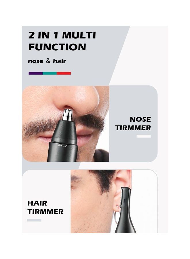 VGR 2-In-1 Professional Waterproof Rechargeable Nose Hair Trimmer With Portable Clipper Black 700grams  - Image 5