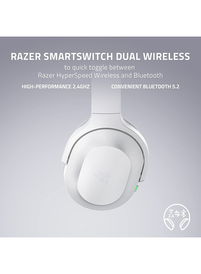 Razer Barracuda Wireless Gaming & Mobile Headset (PC, Playstation, Switch, Android, iOS): 2.4GHz Wireless + Bluetooth - Integrated Noise-Cancelling Mic - 50mm Drivers - 40 Hr Battery - Mercury White - Image 2