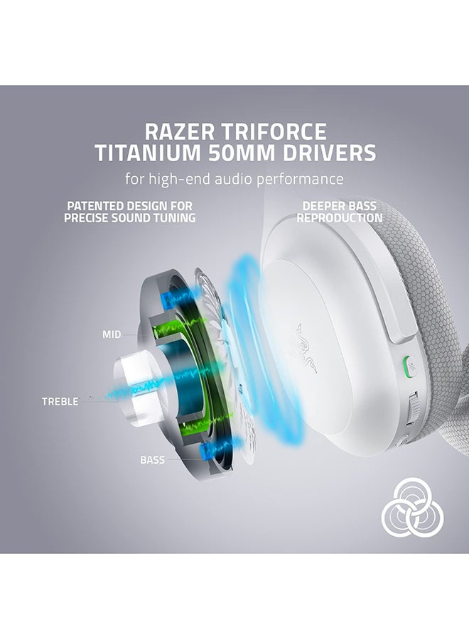 Razer Barracuda Wireless Gaming & Mobile Headset (PC, Playstation, Switch, Android, iOS): 2.4GHz Wireless + Bluetooth - Integrated Noise-Cancelling Mic - 50mm Drivers - 40 Hr Battery - Mercury White - Image 4