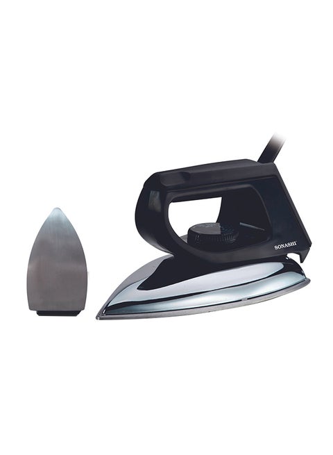 Dry Iron - Aluminum Soleplate & Adjustable Thermostat | Easy Temperature Settings with Power On Indicator Light | Perfect for All Types Of Clothes 1200 W SDI-6010 Black