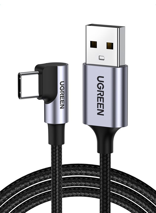 Ugreen USB C Cable Samsung Fast Charging Cord Right Angle 90 Degree USB A to Type C Fast Charger Compatible with Nintendo Switch, GoPro Hero 7 6 5-1Meter New Space Grey - Image 1