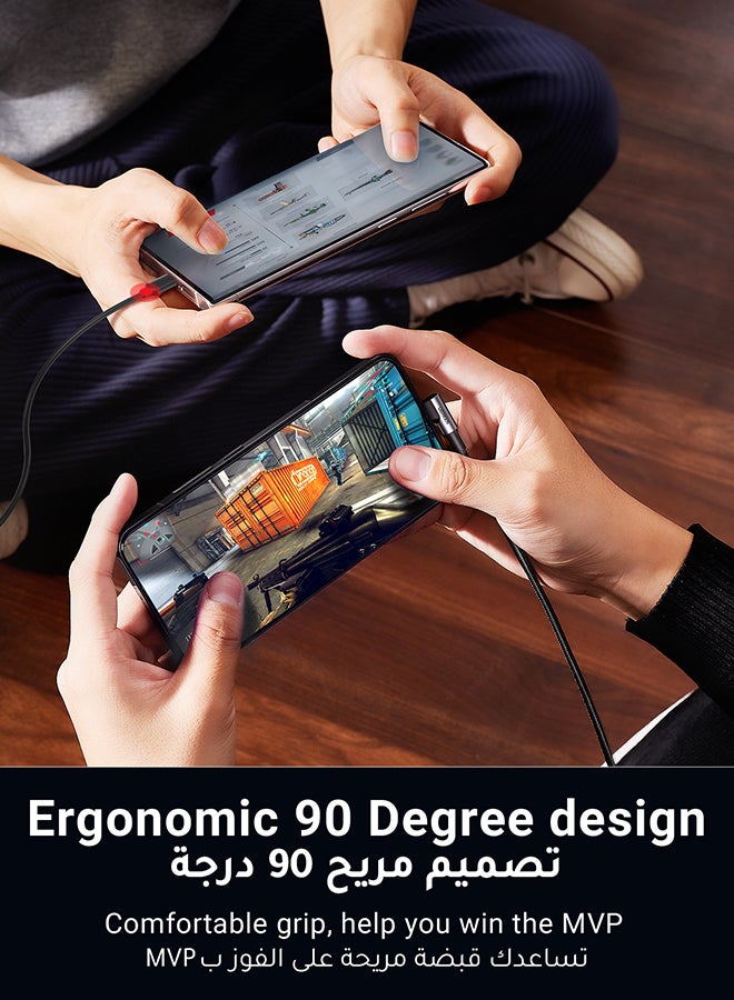 Ugreen USB C Cable Samsung Fast Charging Cord Right Angle 90 Degree USB A to Type C Fast Charger Compatible with Nintendo Switch, GoPro Hero 7 6 5-1Meter New Space Grey - Image 2