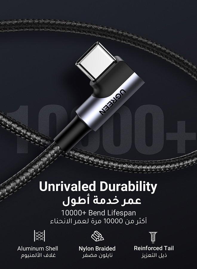 Ugreen USB C Cable Samsung Fast Charging Cord Right Angle 90 Degree USB A to Type C Fast Charger Compatible with Nintendo Switch, GoPro Hero 7 6 5-1Meter New Space Grey - Image 5