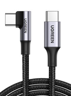 USB C to USB C Cable Right Angle 2M 100W 5A PD Fast Charge Type C 90 Degree Power Data Lead Compatible with iPhone 15 Series, MacBook Pro/Air,iPad Pro,Samsung S23,Huawei Lenovo ThinkPad Dell Black