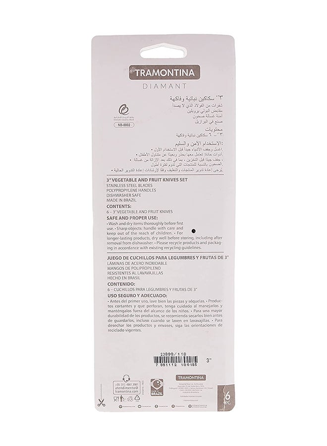 TRAMONTINA 6-Piece Paring Knife Set Multicolour  - Image 3