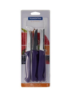 6-Piece Diamant Paring Knife Set Assorted Color 3inch