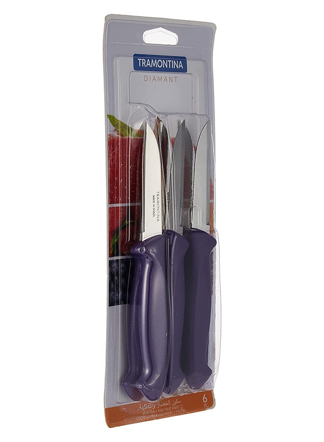 TRAMONTINA - 6-Piece Diamant Paring Knife Set Assorted Color 3inch - Image 1