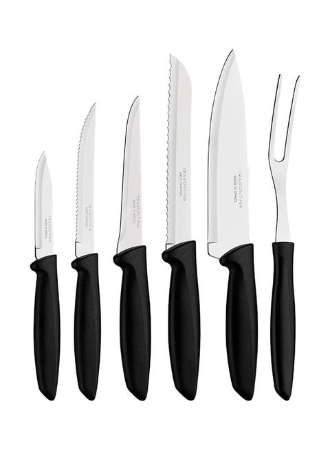 6-Piece Flatware Set Black/Sliver